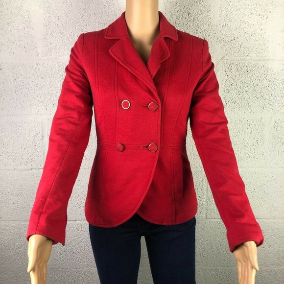H&M Red Soft Blazer Size 6 - Picture 1 of 9